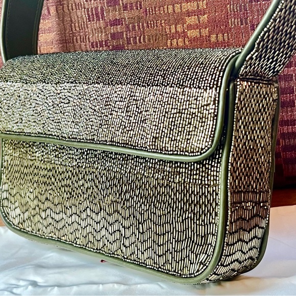 🌺🎉HP🎉🌺 NWT Staud Beaded Tommy Shoulder Bag Avocado - Picture 3 of 16